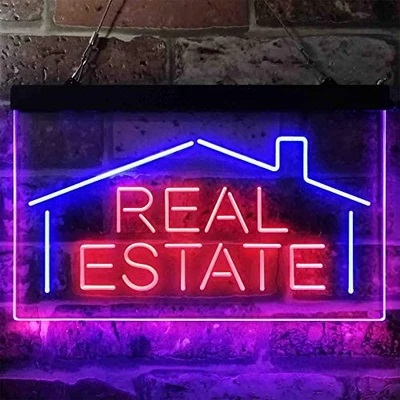 Real Estate Agency Dual LED Neon Light Sign